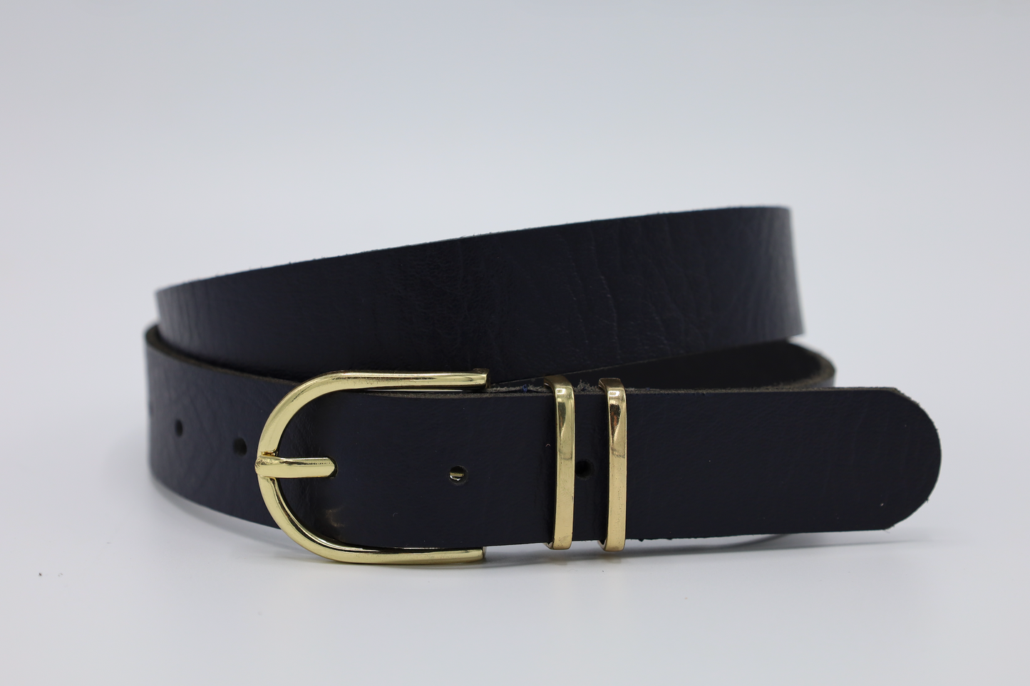 30MM ECHT LEDEREN RIEM MET DUBBELE GOUDEN LUS VERKOOPPRIJS: 21,00,-