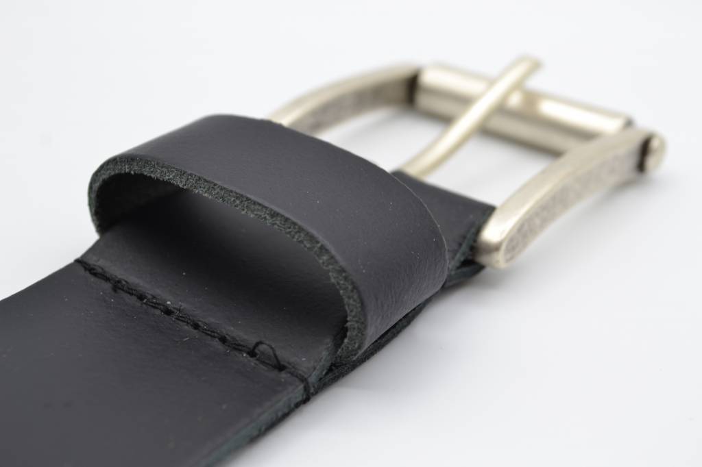 45MM BREDE ZWARTE ECHT LEDEREN CASUAL RIEM VERKOOPPRIJS: 27,00,-