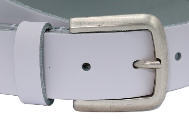 WITTE LEREN SPLIT RIEM 35mm VERKOOPPRIJS: 29,95,-