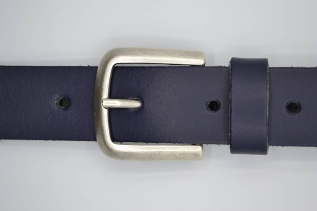 MARINE BLAUW LEREN SPLIT RIEM 35mm VERKOOPPRIJS: 29,95,-