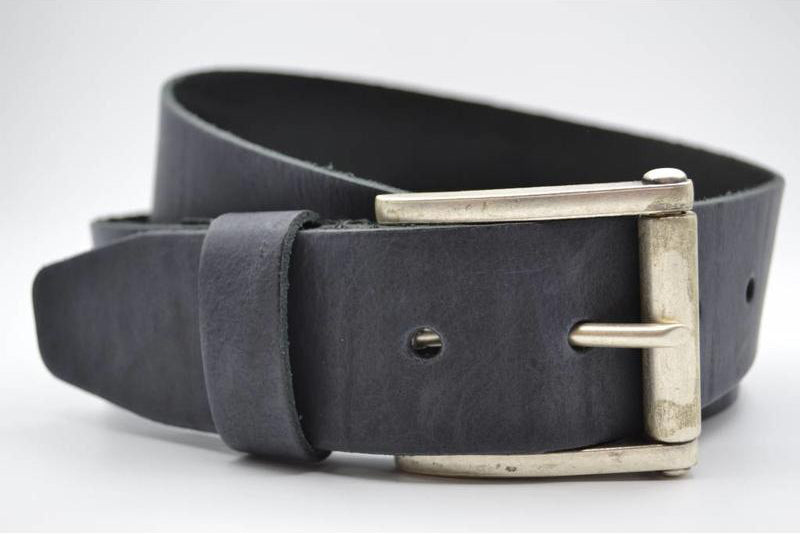 45MM BREDE ANTRACITE ECHT LEDEREN CASUAL RIEM VERKOOPPRIJS: 27,00,-