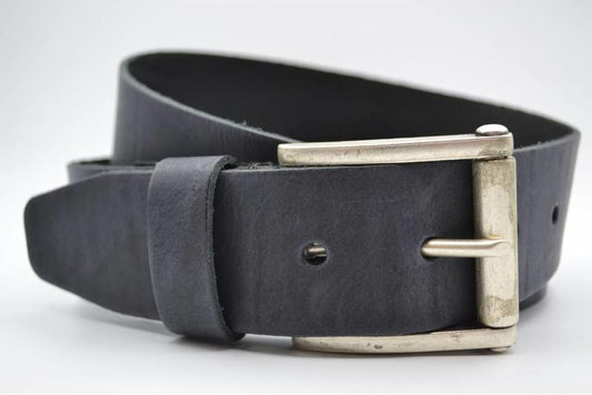 45MM BREDE ANTRACITE ECHT LEDEREN CASUAL RIEM VERKOOPPRIJS: 27,00,-