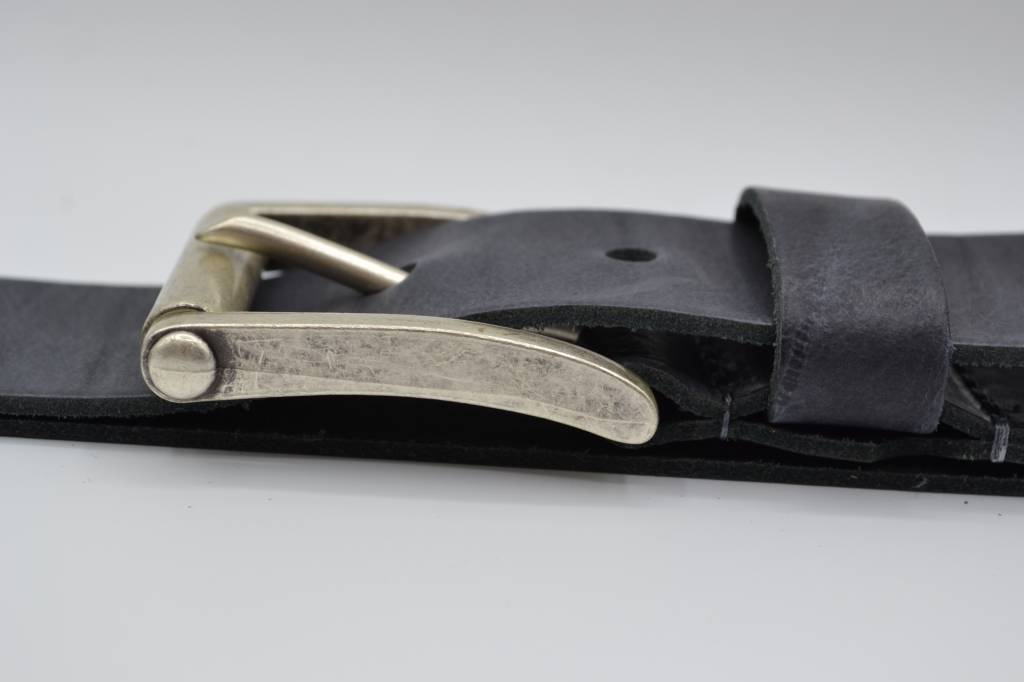 45MM BREDE ANTRACITE ECHT LEDEREN CASUAL RIEM VERKOOPPRIJS: 27,00,-