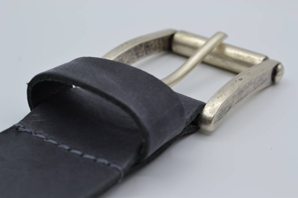 45MM BREDE ANTRACITE ECHT LEDEREN CASUAL RIEM VERKOOPPRIJS: 27,00,-