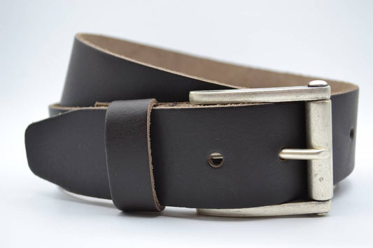 45MM BREDE DONKER BRUINE  ECHT LEDEREN CASUAL RIEM VERKOOPPRIJS: 27,00,-