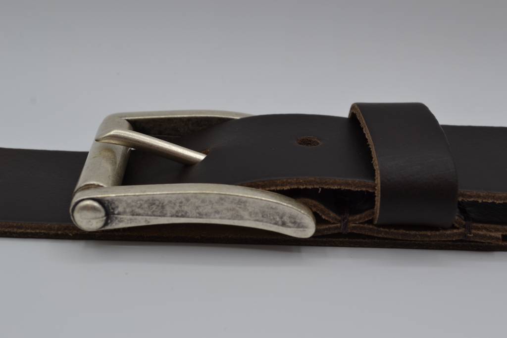 45MM BREDE DONKER BRUINE  ECHT LEDEREN CASUAL RIEM VERKOOPPRIJS: 27,00,-