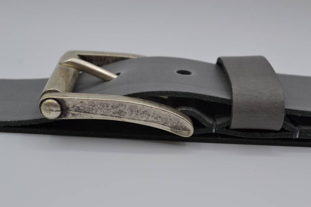 45MM BREDE GRIJZE ECHT LEDEREN CASUAL RIEM VERKOOPPRIJS: 27,00,-