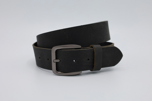 40MM BREDE STOERE ZWARTE RIEM MET ZWARTE GESP VERKOOPPRIJS: 24,95,-