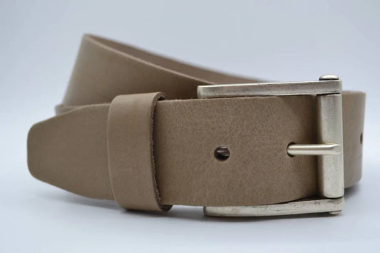 45MM BREDE TAUPE ECHT LEDEREN CASUAL RIEM VERKOOPPRIJS: 27,00,-