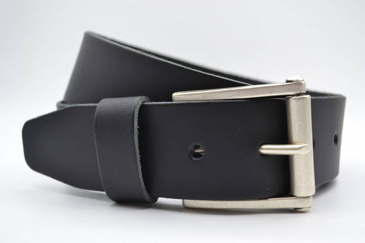 45MM BREDE ZWARTE ECHT LEDEREN CASUAL RIEM VERKOOPPRIJS: 27,00,-